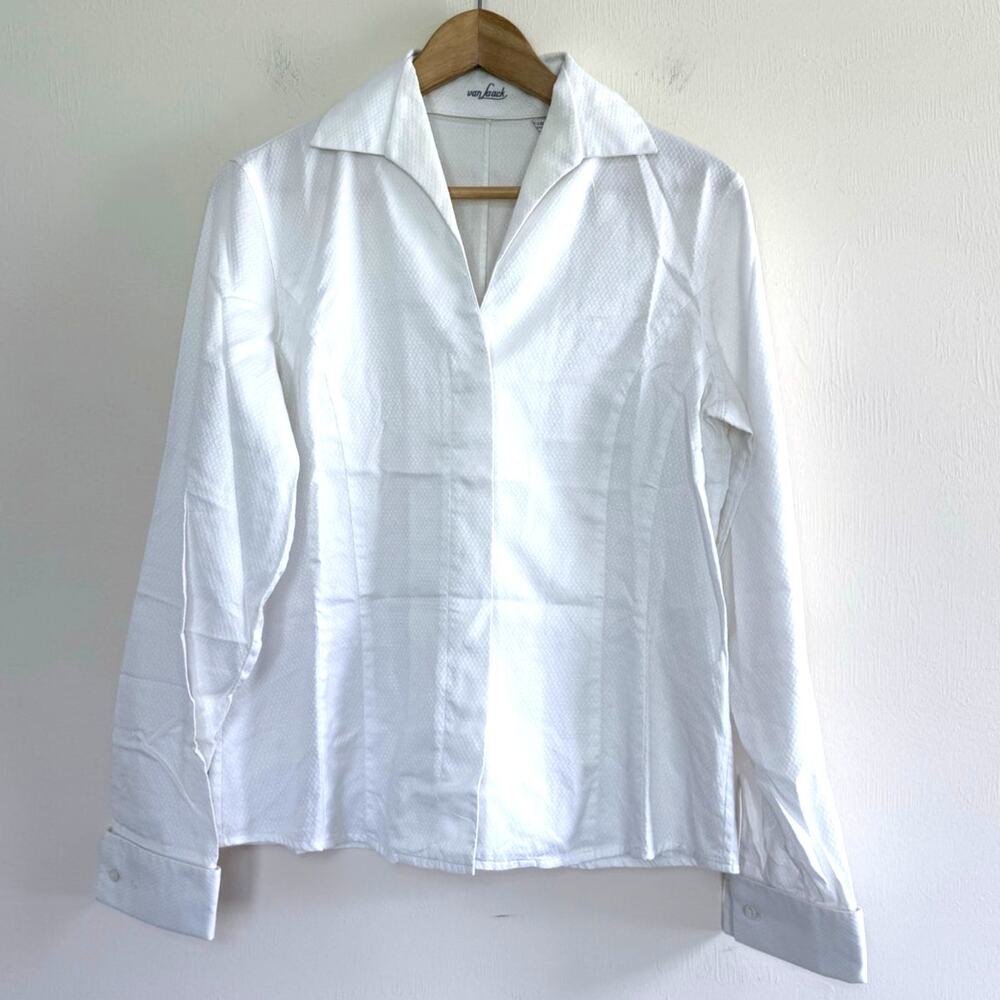 VAN LAACK white 100% cotton long sleeve classic Aliane button down shirt top